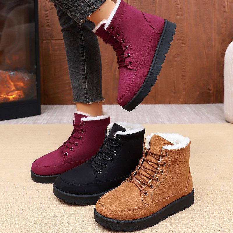 Women's 2026 New Winter Snow Boots, Plus Size Ladies Cotton Shoes, Thick Sole Cold-proof Warm High-top Cotton Boots, Fashion Non-slip Winter Footwear