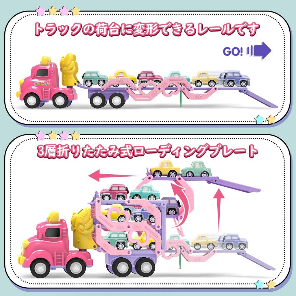 KaeKid Car Toy Mini Car Toy Girl 2 3 4 5 Years Old Girl Gift Children's Car Toy Light and Sound Storage Educational Toy 1 Year Old Boy Ranking
