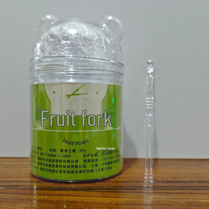ZISIZ Disposable Transparent Fruit Forks, Bamboo Knot Style