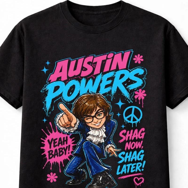 Austin Powers Yeah Baby Yeah Retro Comedy Movie Unisex TShirt S