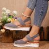 Large Size Sandals for Women, 2025 New Style Wedge Heel Sandals, Fashionable Toe Cap, Thick Sole, Lightweight Sandals