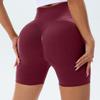 Women's High-Waist Seamless Yoga Shorts – Pleated Peach Butt Tummy Control, Summer Cycling & Running