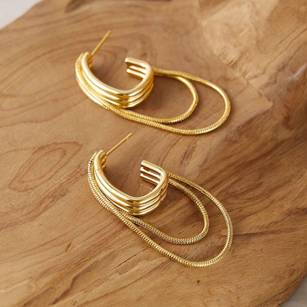 Ear Accessory Women's Drop Earrings Metal Dangle Earrings Tassel Geometric Earrings Wedding
