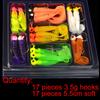 34pcs 1 Set Metal Jig Head Fishing Hooks Soft Fish Bait Set Storage Box Bionic Fishing Lures Lightweight Portable
