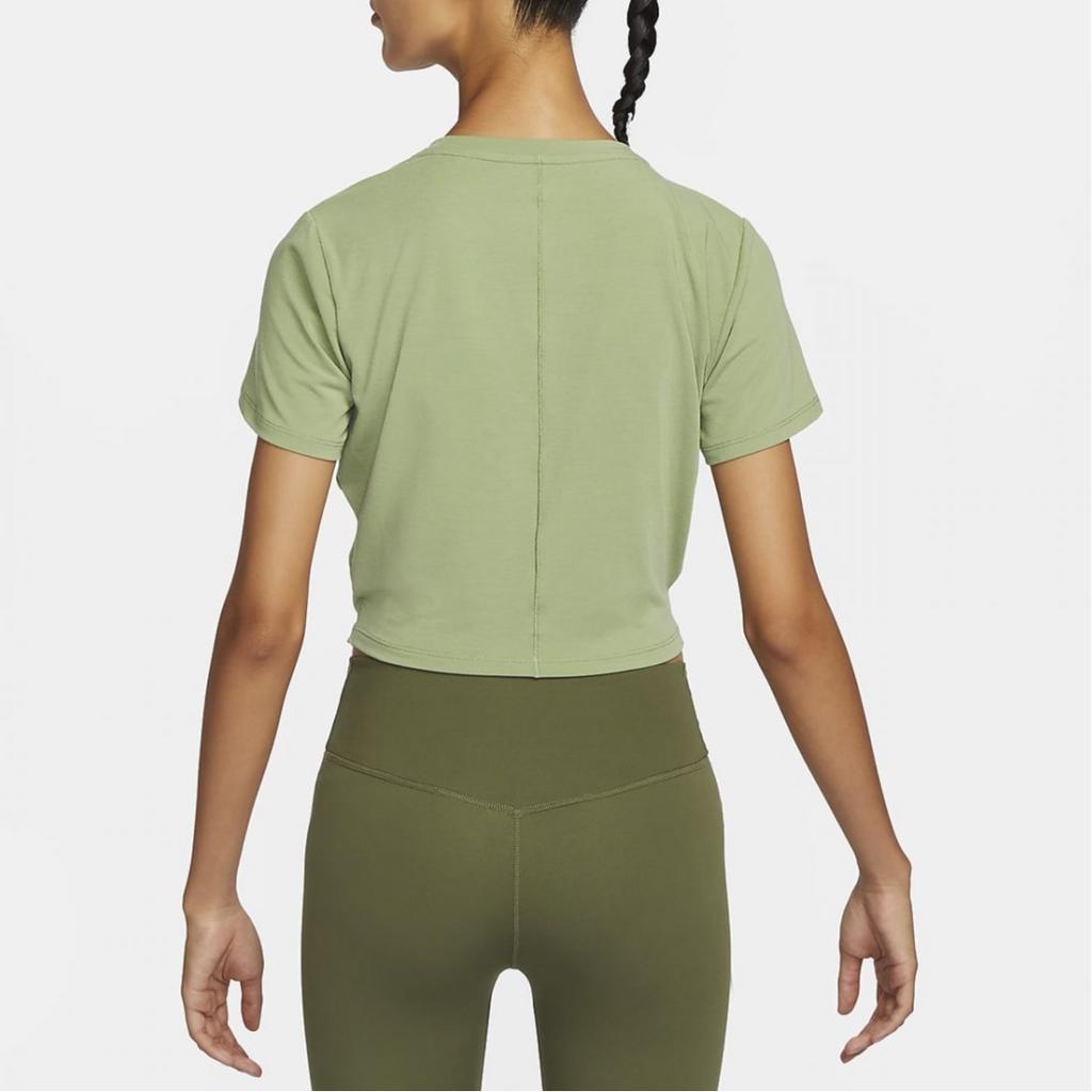 Nike Dri-Fit Solid Color Sports Crew Neck Short Sleeve T-Shirt Women Tops Oil-Green DD4922-386