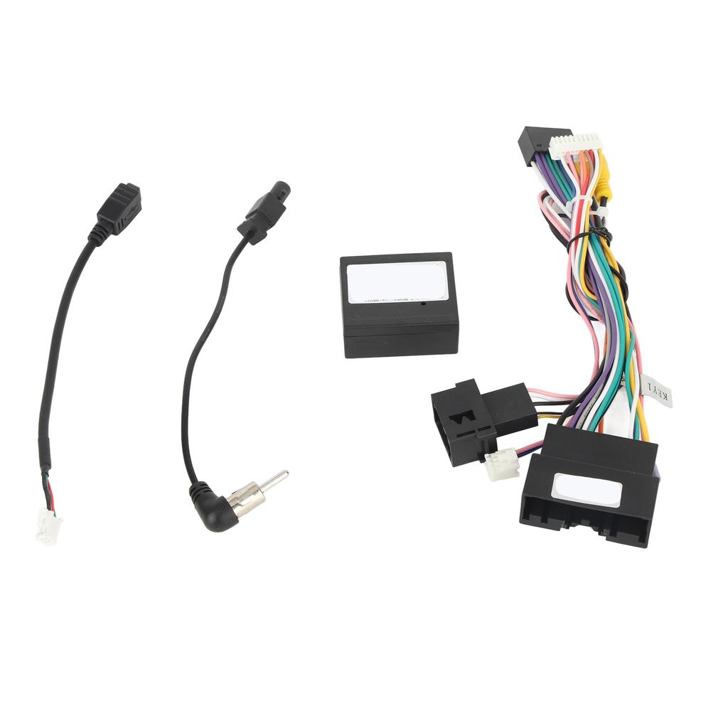 16Pin Audio Wire Harness Adapter Power Cable with Canbus Box Replacement for Ford Focus Kuga Edge