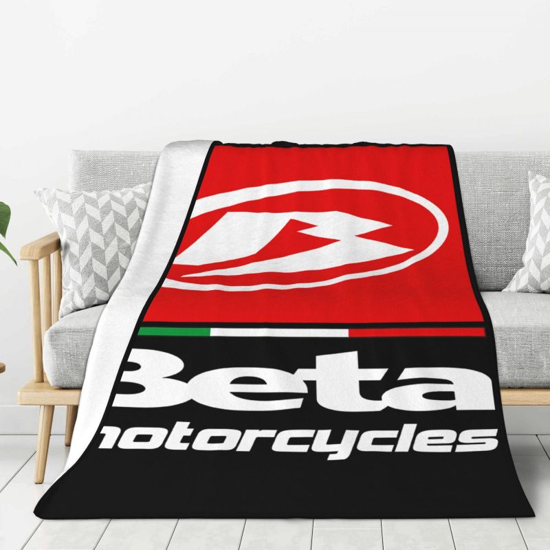 Custom Betas Motorcycles Racing Logo Blankets Warm Flannel Throw Blanket for Bedding Couch Quilt 75X95CM