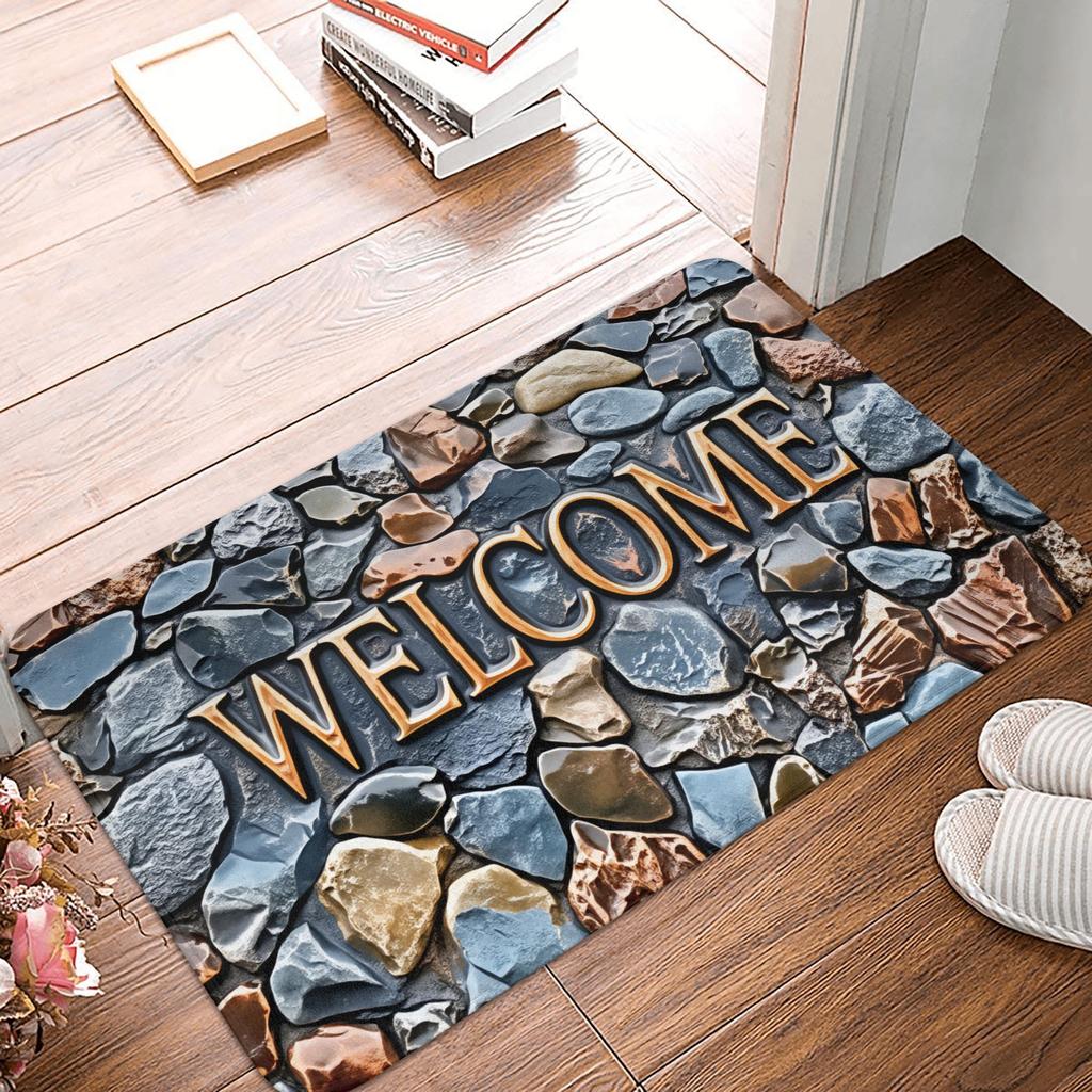 Europe Style Simulation Stone Doormat Mat Anti-Slip  Bathroom Kitchen Garage Rug Carpet 40*60cm