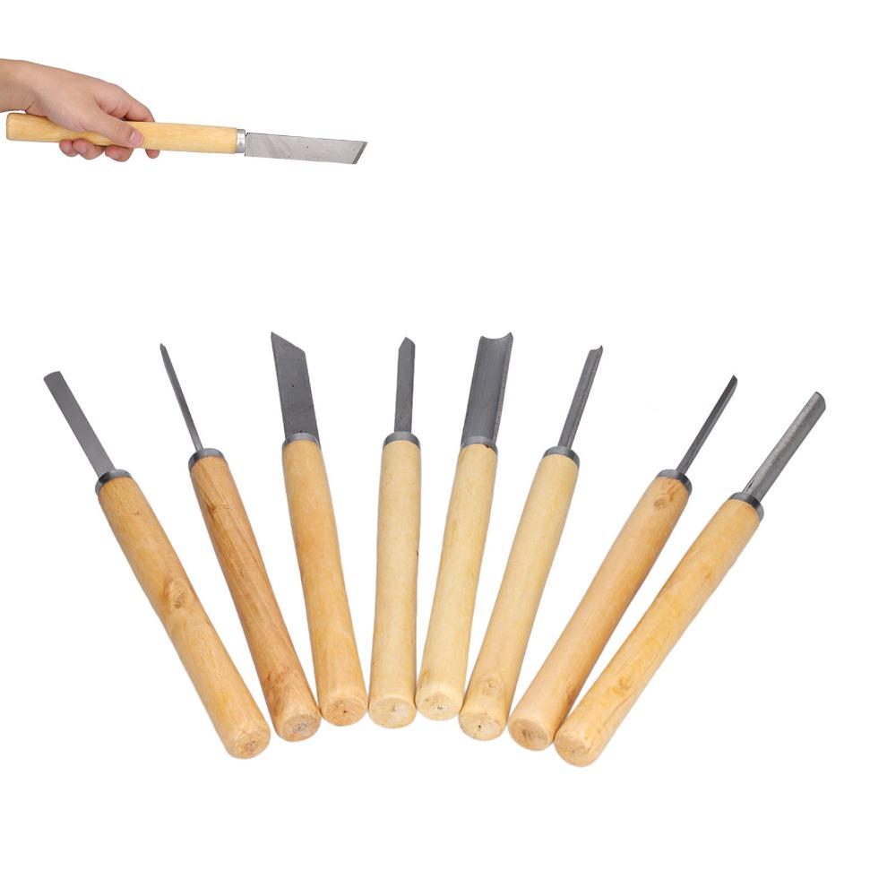 8PCS Skew Spear Point Round Nose Gouge Wood Turning Chisels Woodturning Tools For Woodworking