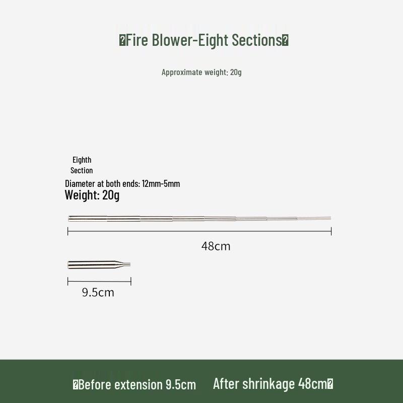 

Телескопическая палка-дутье из нержавеющей стали для костра