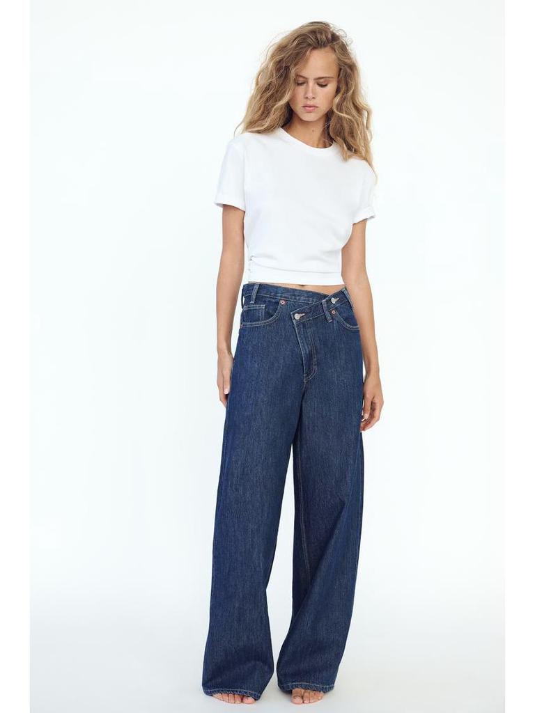 European & American Women's High-Waisted Personality Straight-Leg Jeans