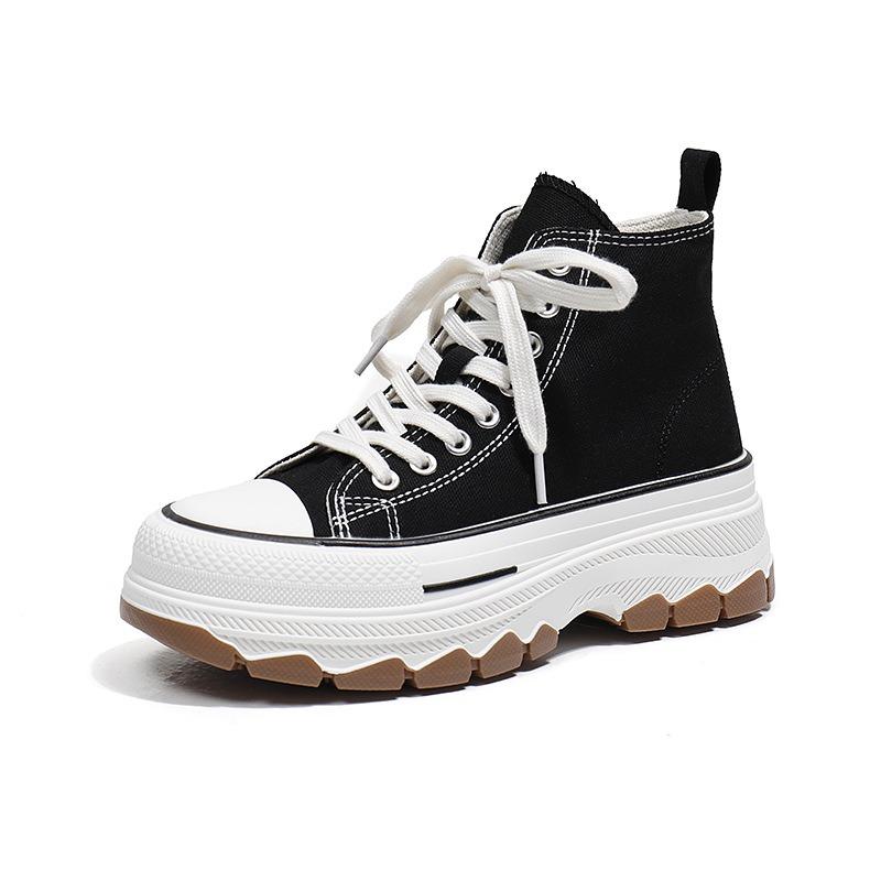 High-top canvas shoes women's platform retro casual women's shoes spring new student cloth shoes heightening shoes 2