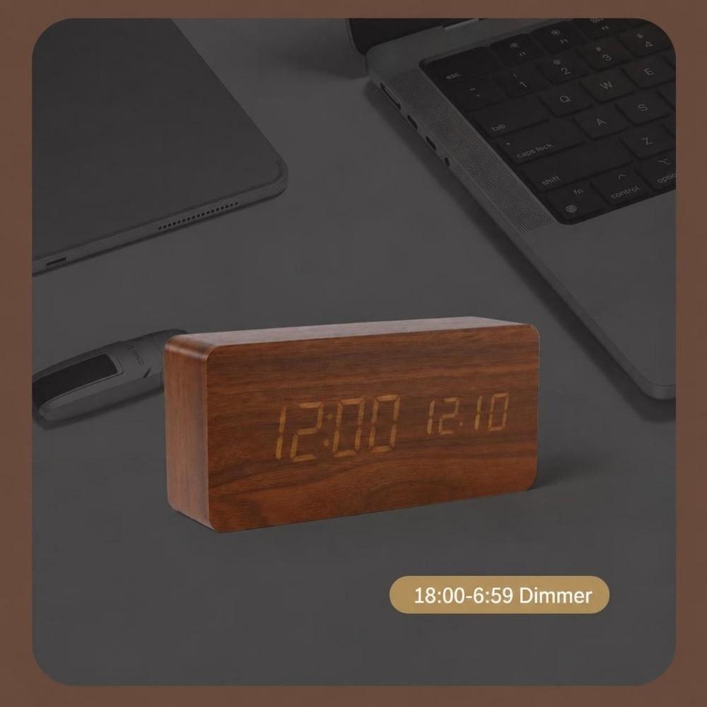 Multi-functional Digital Clock Wood Smart Alarm Clock Versatile Alarm Clock for Bedside