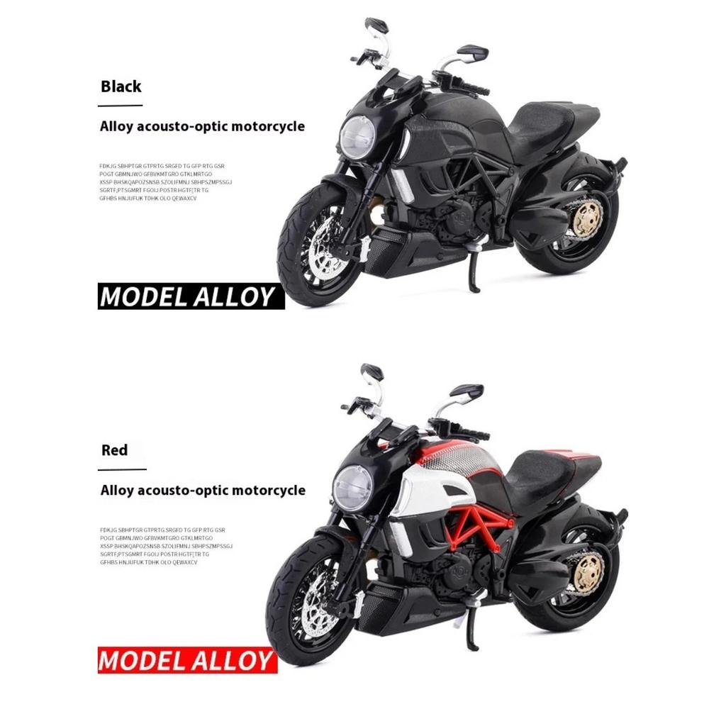1/12 Scale Ducati Diavel Model Alloy Motorcycle Diecast Model Children's Toy Kids Gift Birthday Present for Boys Display Model