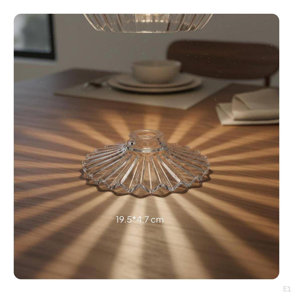 Glass Lampshade Ruffled Edge Replacement Shade DIY Friendly for Dining
