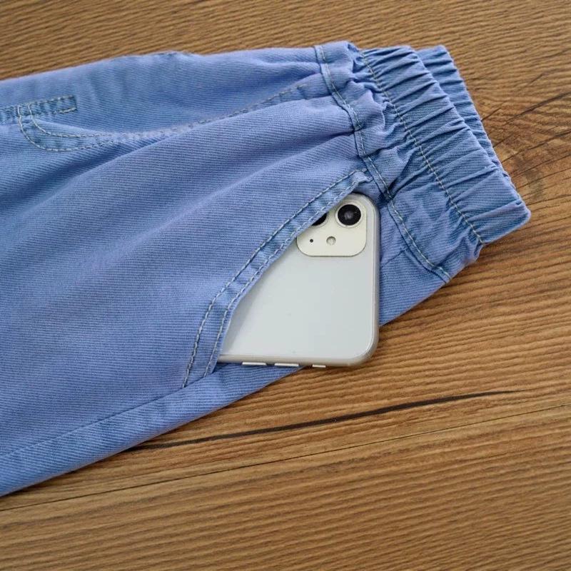Kids' Tencel Denim Mosquito-Repellent Pants - Boys' Loose, Soft, Elastic Long Summer Pants with Sun Protection
