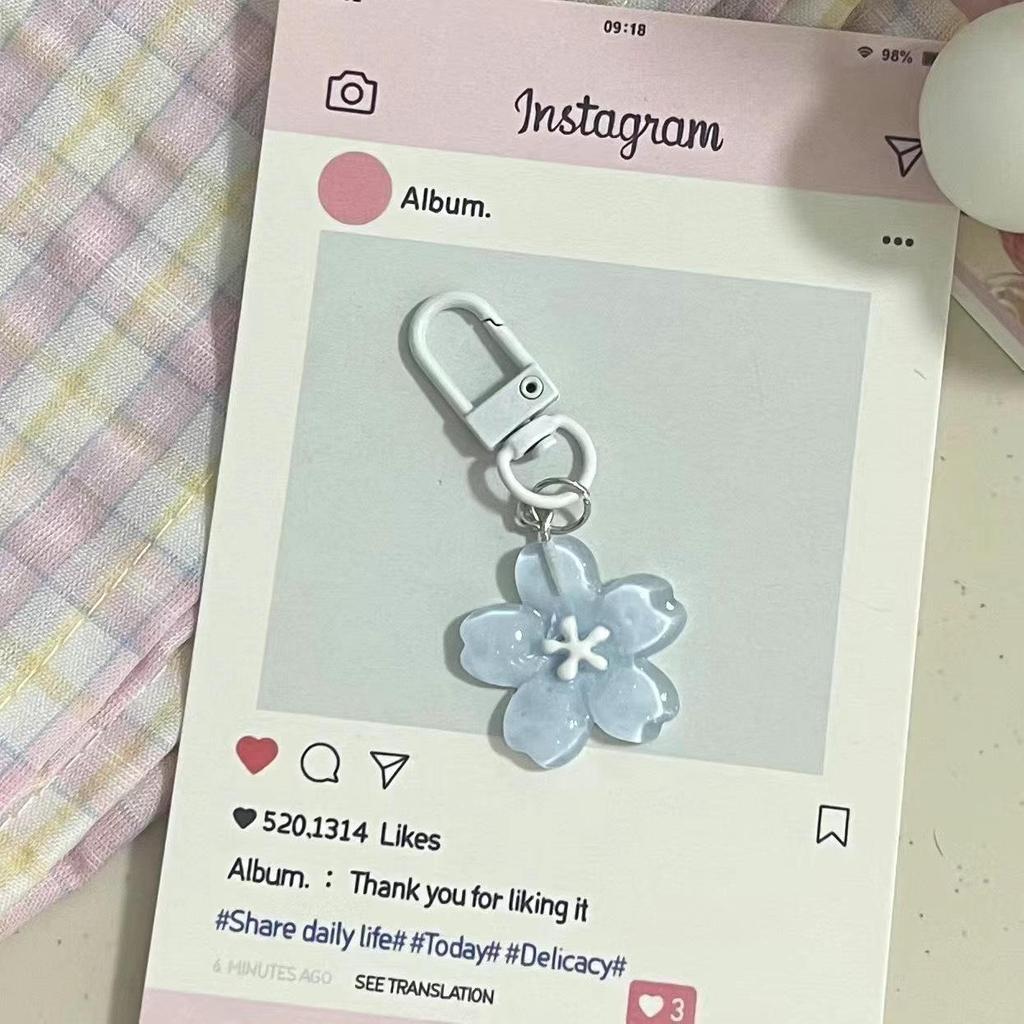 Sakura Gelee Haarspange & Schlüsselanhänger mit Blumenanhänger Set