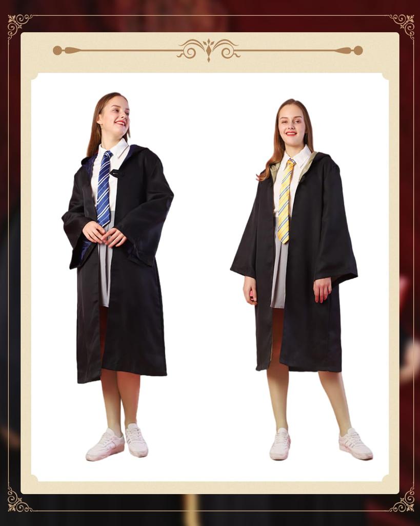 [JIURUN] Cosplay Costume, Magic Robe Cape, High-Definition Embroidered Badge, Tie, Outfit, Costume, Cosplay, Unisex, School Festival, Birthday Party,