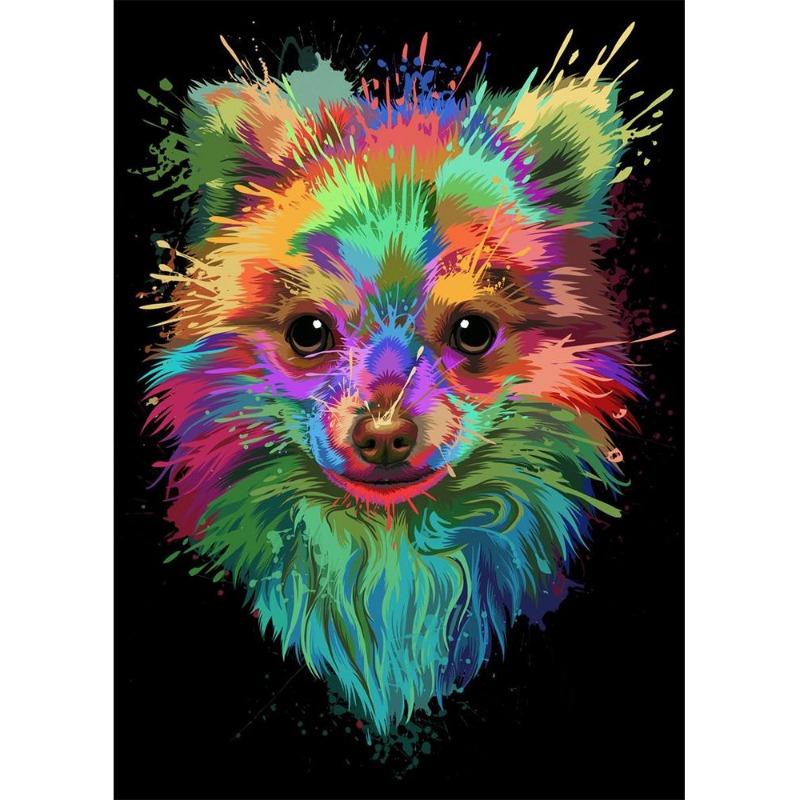 

Абстрактная акварель, французский бульдог, щенки, постеры, печать на холсте, красочное изображение собаки, настенная живопись для гостиной, квадро 21*30cm No Frame