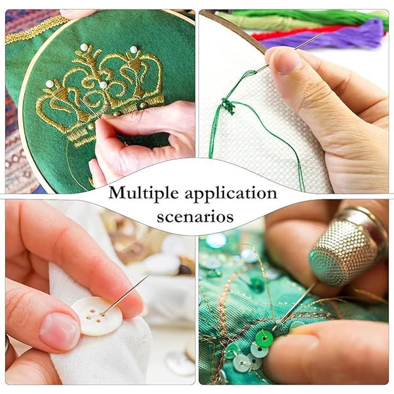 30 Pcs Hand Sewing Big Eye Needles Sharp Needle with Solid Wood Needle Case
