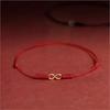 Red String Infinity Bracelet – Hand-Woven Adjustable Lucky Bracelet for Women, Minimalist Boho Jewelry for Good Luck Love Gift