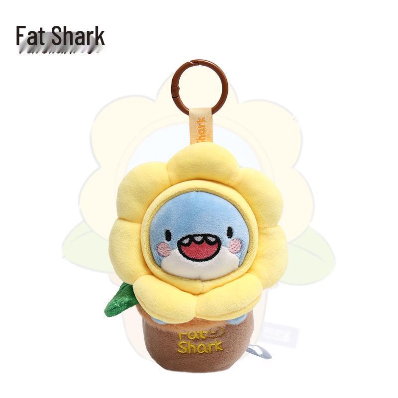 Genuine Fat Shark Sunflower Plush Toy - Creative Office Desktop Ornament & Companion Doll Officially Licensed * Anti-counterfeit Laser Tag