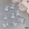 10Pcs Cute Bear Bow  For Nails Heart Shaped  3D Nail Art Charms Diy Manicure Decoration
