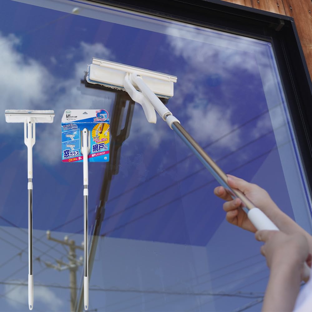 Azuma Window Screen Easy Squeeze Wiper 24F Wiping Handle Window Cleaning Microfiber Brush Fiber No Detergent Required Washable with Water Only Glass