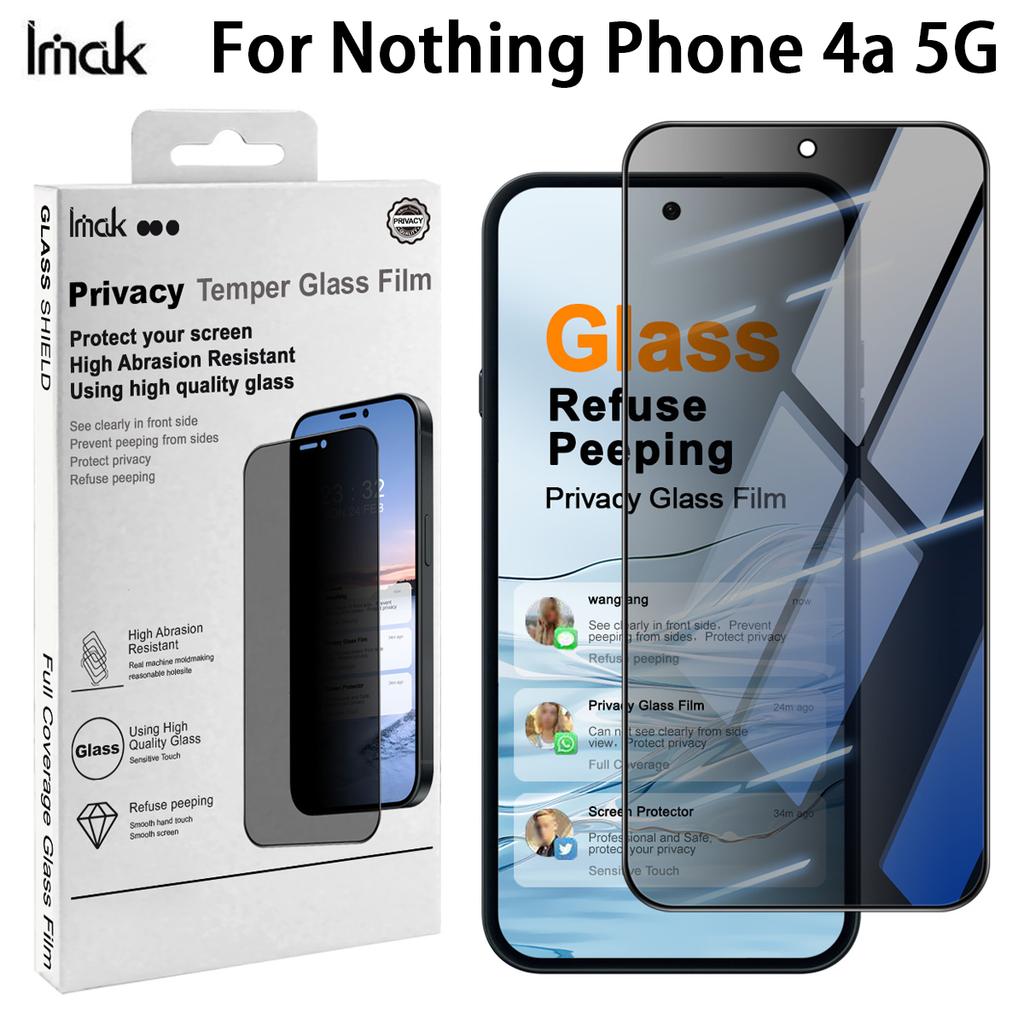 Nothing Phone 4a 5G Glass IMAK Privacy Temper Glass Full Screen Coverage Film Support Fingerprint Unlocking
