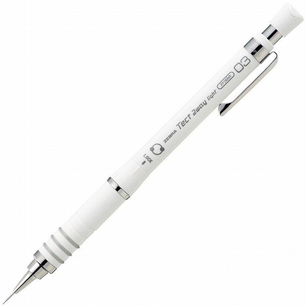 Zebra Mechanical Tecto Two Way Pencil, Light, 0.3mm, White, MAS42-W белый