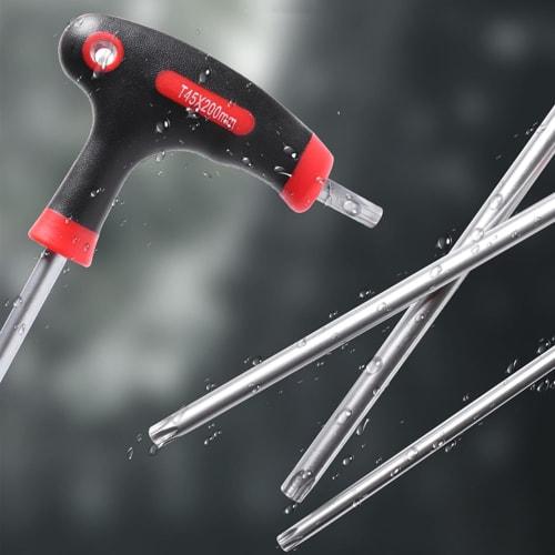 GOOMAND Star Wrench, Long T-Handle Star Screwdriver, T10, T15, T20, T25, T27, T30, T40, T45, T50, 9-Piece Set, Cr-V Steel, Hex Wrench, Torx Screwdrive