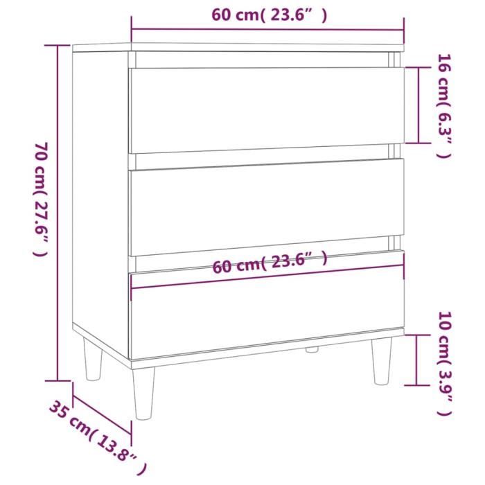 823043 vidaXL Buffet Chêne sonoma 60x35x70 cm Bois d'ingénierie