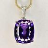 Purple Tanzanite 26 Ct Natural Cushion Pendant 925 Sterling Silver