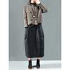 Retro Plus Size Mid-Length A-Line Skirt - Flattering, Versatile, and Artistic Design