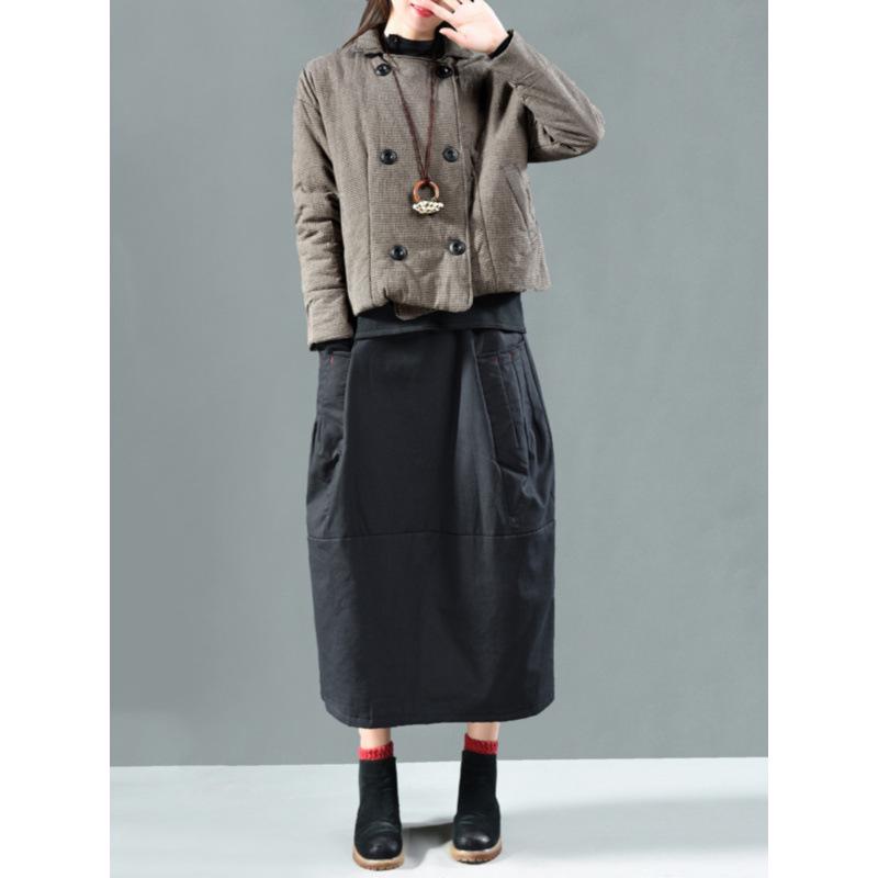 Retro Plus Size Mid-Length A-Line Skirt - Flattering, Versatile, and Artistic Design