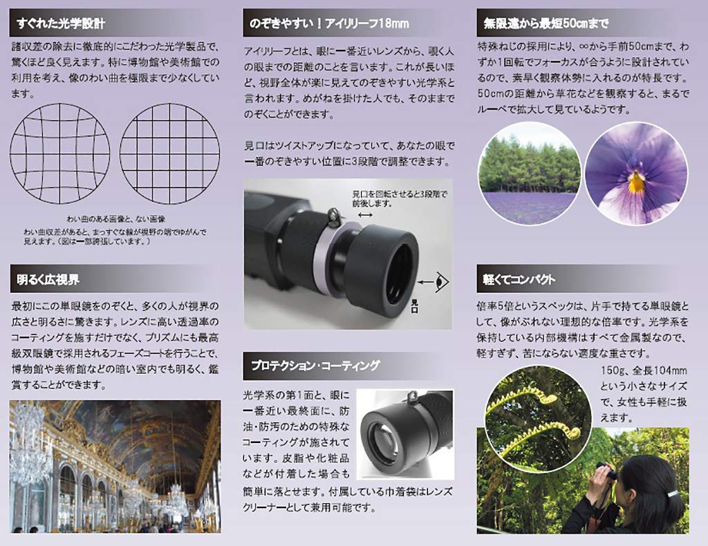 Goto Optical GOTO Black Monocular, Laboratory, GT-M518,