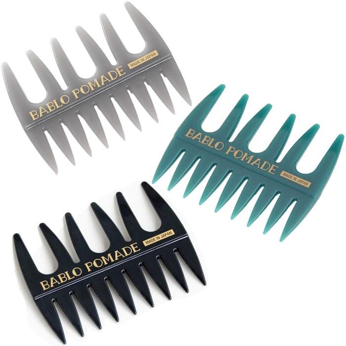 BABLO Pomade Mesh Comb (Black & Gray & Green) 3-Color Set, Coarse Tooth, for Men, Barber Comb, 3 Combs