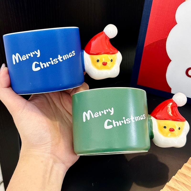 Creative Santa Claus Ceramic Mug High Value Christmas Gift Afternoon Tea Coffee Cup Saucer Set Souvenir