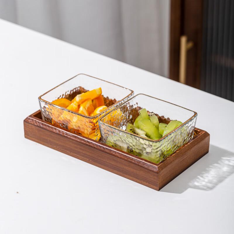 Divided Glass Snack Platter Set