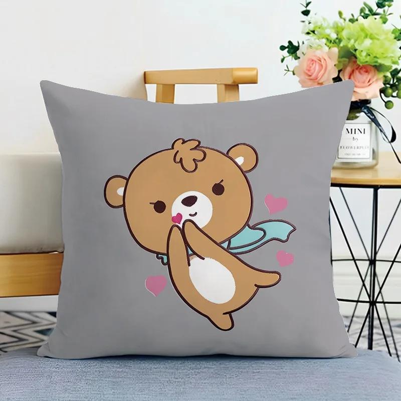 Cartoon Animal Print Decorative Pillowcase Bedroom Living Room Square Cushion Pillowcase