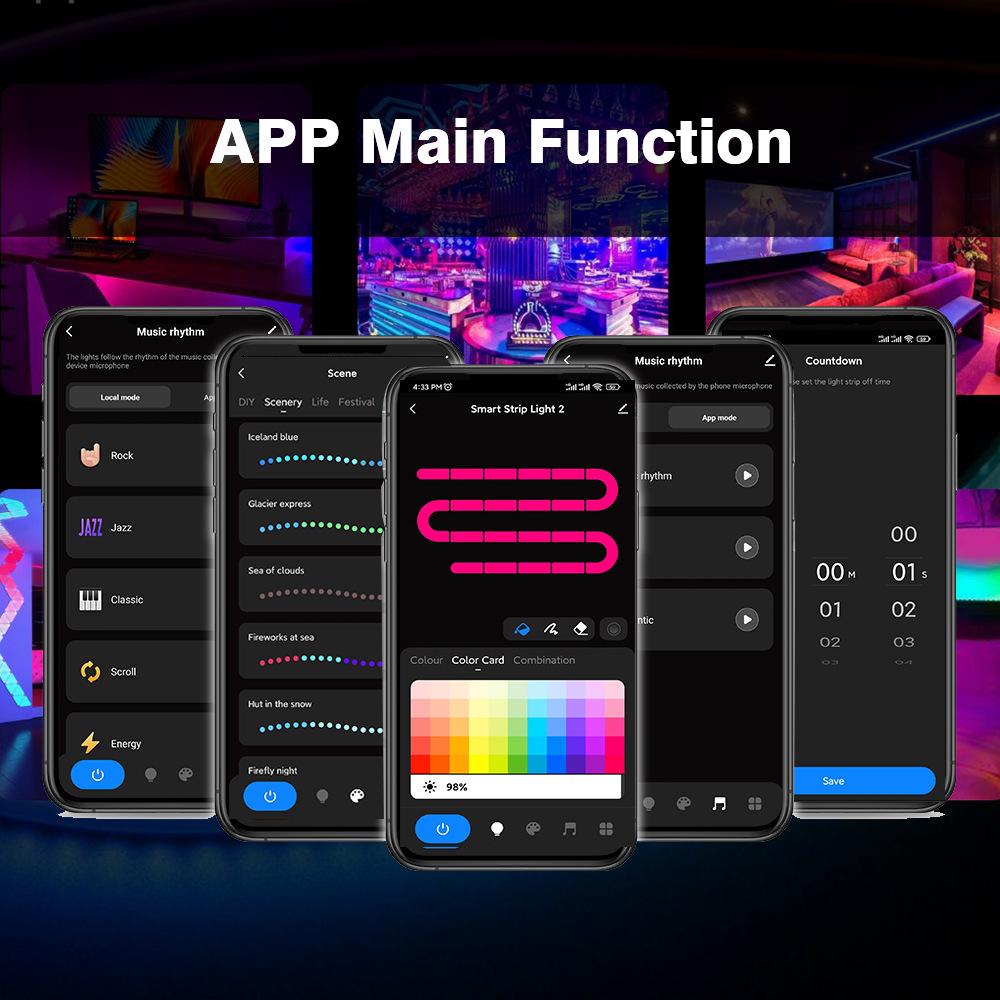 Tuya WiFi Dreamcolor SPI 2811 LED Music Controller with 44-Key Remote & External Microphone.