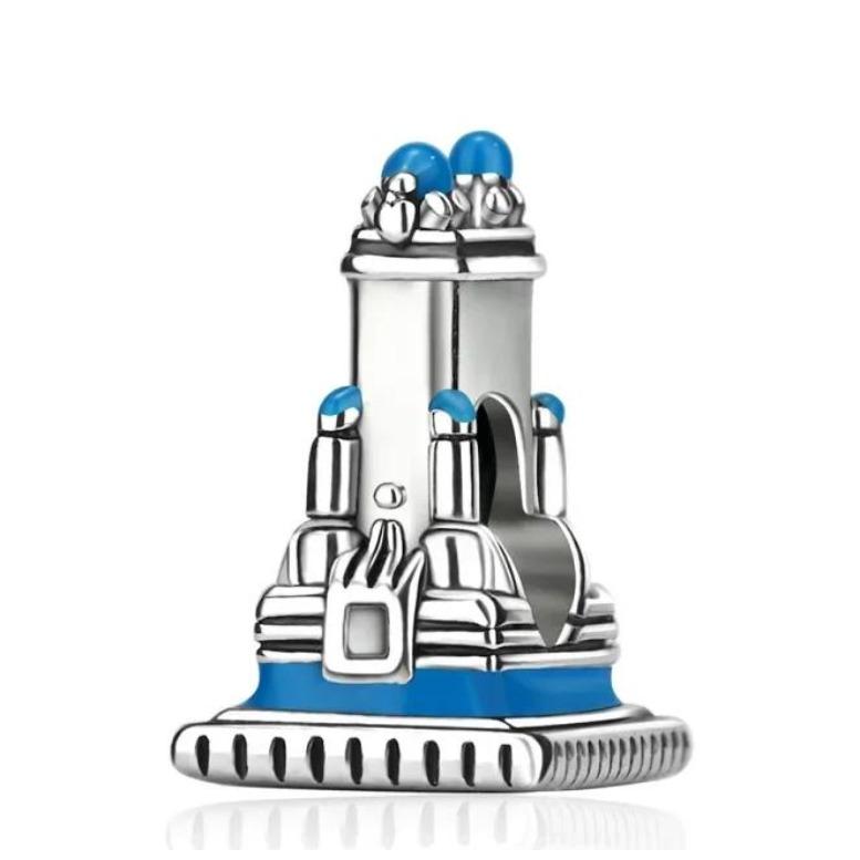 Landmark Building Charms 925 Silver Eiffel Tower Statue of Liberty Beads Keychain Metal Bracelet DIY Fine Jewelry Gift