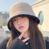 Fisherman's Hat Autumn Winter Lamb Plush Color Blocked Bucket Basin Hat Outdoor Warm Fashionable Women's Knitted Hat Hats & Caps (women’s)