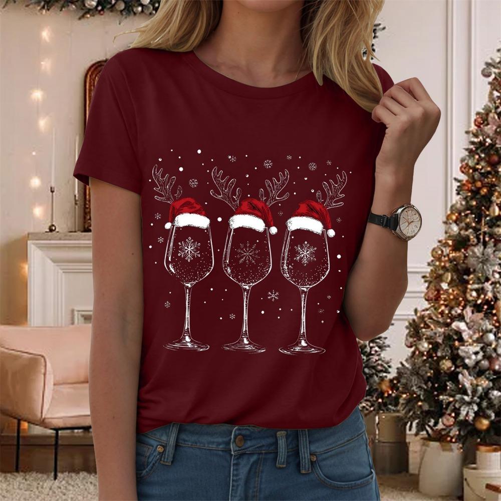 Women's Shirt Fashion Christmas Printed T-shirt