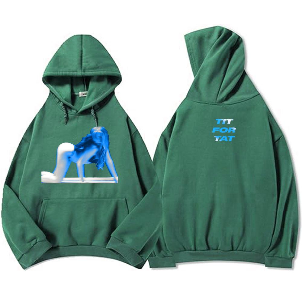 Tate Mcrae Tit for Tat Hoodies Long Sleeve Casual Hooded Sweatshirts Casual Fashion Men Women Pullovers Winter Fleece Hoody