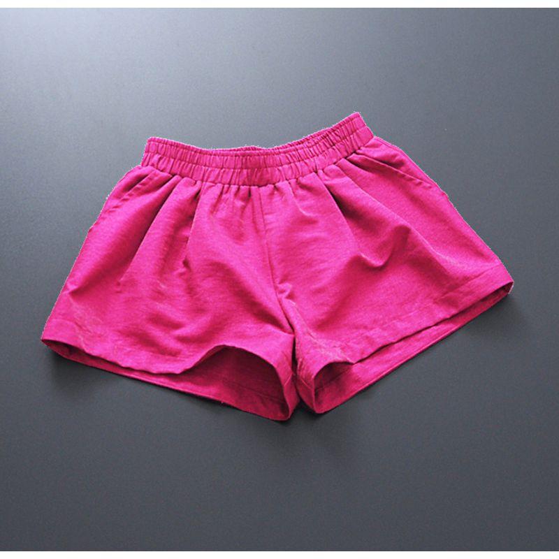 

Bright Red Cotton Linen Shorts High Waist Thin Wide Leg Loose Fashion Sports and Leisure Hot Pants Women s Outwear Birth Year Rose Red 3XL