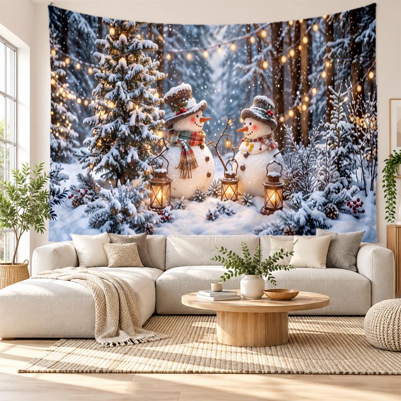Christmas Printed Tapestry Wall Hanging For Bedroom Living Room Wall Decor Holiday Gift