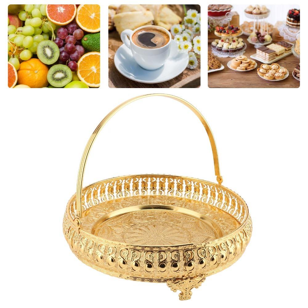Alloy Fruit Tray With Handle Serving Tray Platters Cake Plate  Living Room
