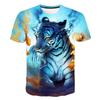 Summer Colorful Tiger 3D Digital Printed Animal T-shirt Men's Women's Short Sleeves Shirt