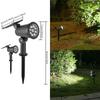 9 LED Solar Spot Lights Utendørs RGB Solar Landscape Lights IP65 Vanntett lysstyrke Justerbar for hagegård palmer